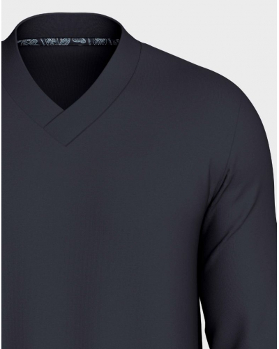 Pyjama long en Coton Impetus Blueember Q10 (Marine/Imprimé Marine)