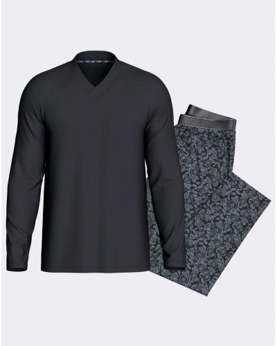 Pyjama long en Coton Impetus Blueember Q10 (Marine/Imprimé Marine)