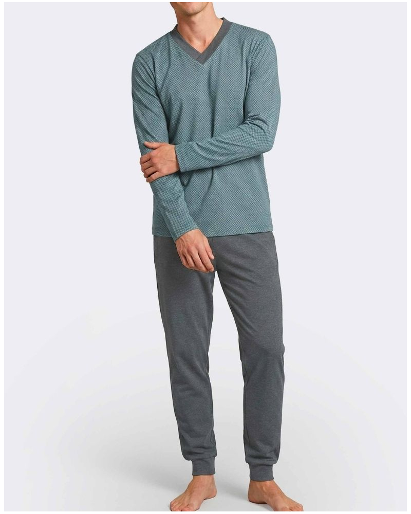 Pyjama long 100% Coton Impetus Easeline Q12 (Green/Grey Mix)