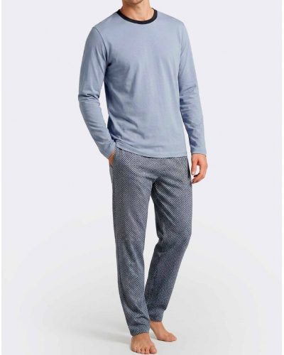 Long pyjama 100% Cotton Impetus Easeline Q12 (Light Blue/Blue)