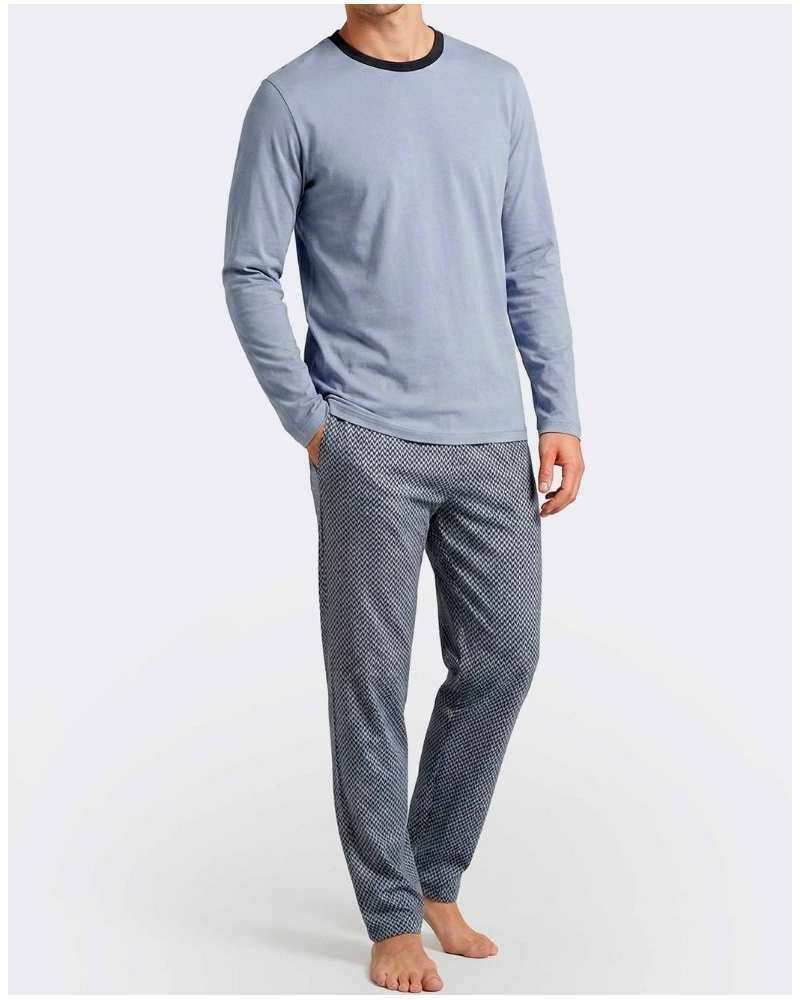 Long pyjama 100% Cotton Impetus Easeline Q12 (Light Blue/Blue)