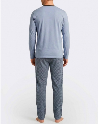 Pijama largo 100% Algodón Impetus Easeline Q12 (Light Blue/Blue)