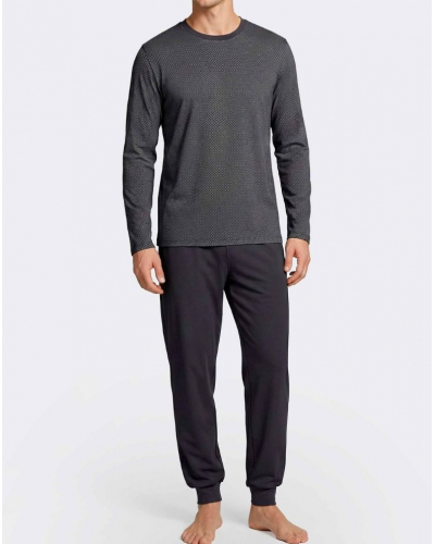 Pijama largo cuello en V 100% Algodón Impetus Domus Q13 (Imprimé Marine/Marine)