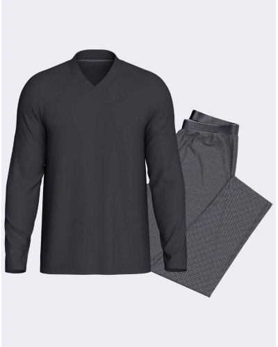 Pyjama long 100% Coton Impetus Domus Q13 (Imprimé Marine/Marine)