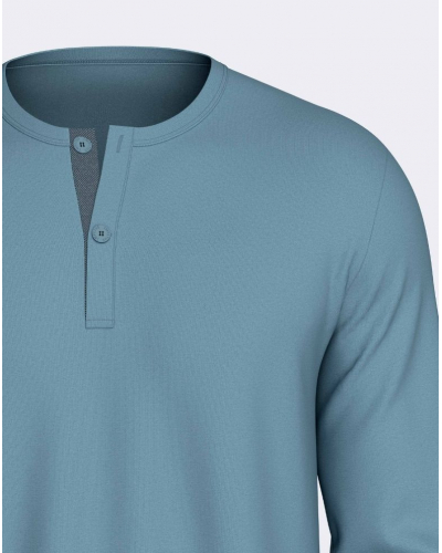 Long pyjama 100% Cotton Impetus D-Line Q16 (Light Blue/Blue)