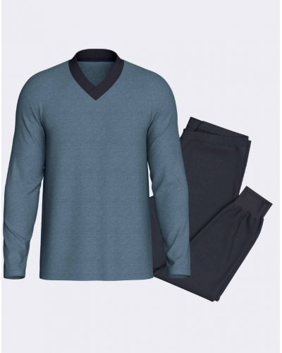 Long pyjama 100% Cotton Impetus D-Line Q16 (Blue/Navy Blue)