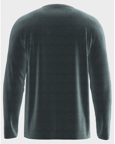 Pyjama long en Coton Impetus Stripen Q17 (Imprimé Green/Grey Mix)
