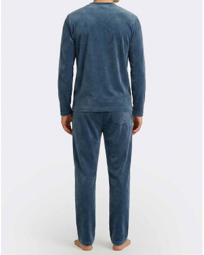 Pyjama long en Coton Impetus Native Q18 (Blue)