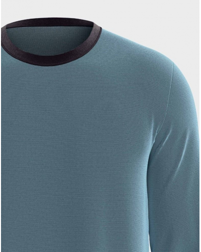 Pijama largo en Algodón Impetus Native Q18 (Light Blue/Navy Blue)