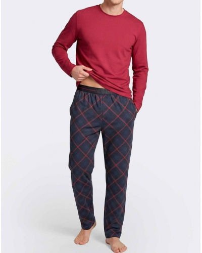Pyjama long Coton et Modal Impetus Heritage Q20 (Red/Navy Blue)