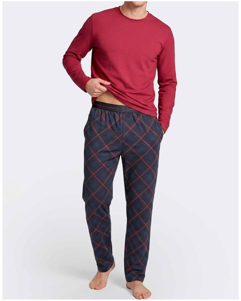 Pijama largo Algodón y Modal Impetus Heritage Q20 (Red/Navy Blue)