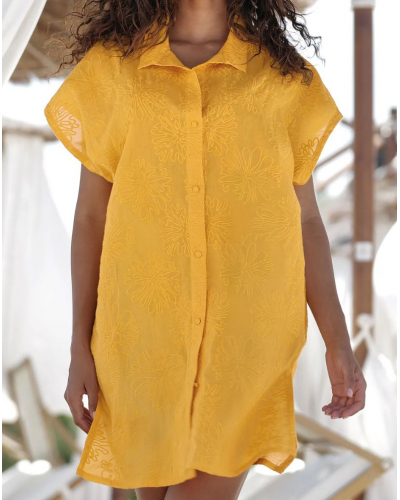 Beach shirt 100% Cotton Antigel La Bohème (Jaune Paille)