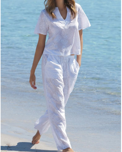 Beach pants 100% Cotton Antigel La Bohème (White)