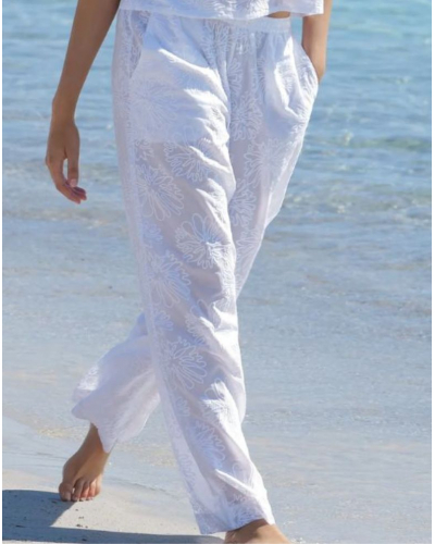 Pantalon de plage 100% Coton Antigel La Bohème (Blanc)