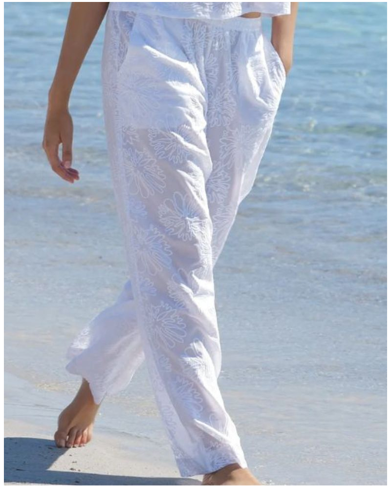 Beach pants 100% Cotton Antigel La Bohème (White)