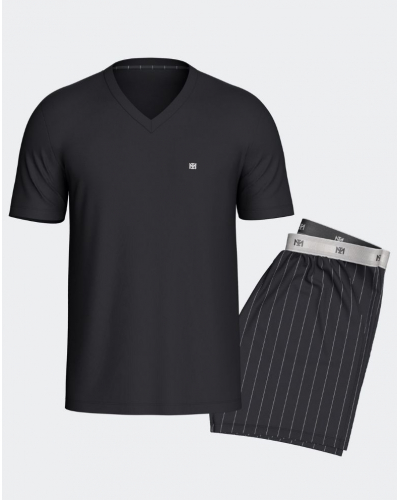 Short pyjama Cotton and Modal Impetus M89 (Marine/Rayures)