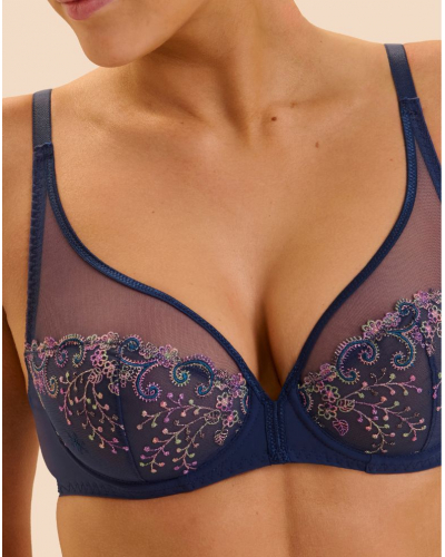 Soutien-gorge armatures décolleté plongeant Simone Pérèle Délice (Bleu Rainbow)