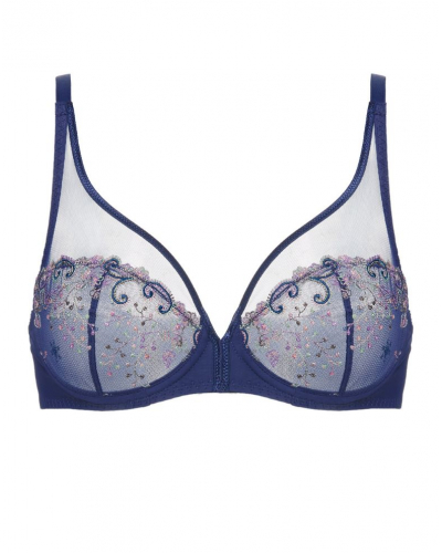 Soutien-gorge armatures décolleté plongeant Simone Pérèle Délice (Bleu Rainbow)