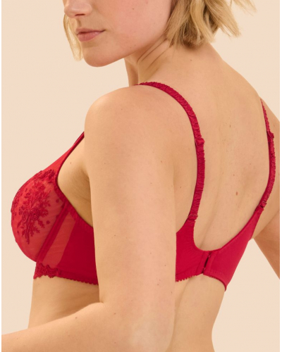 Underwired plunge bra Simone Pérèle Intrigue (Rouge Opéra)
