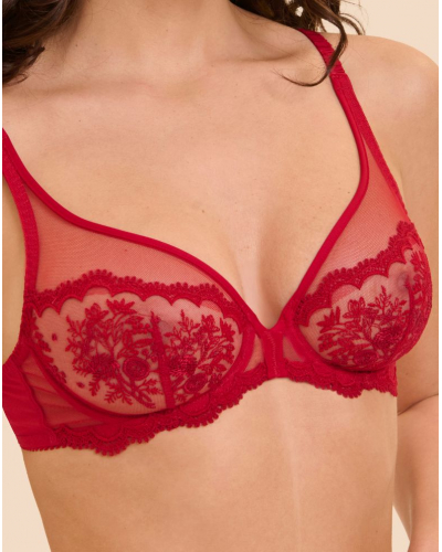 Sujetador plunge con aros Simone Pérèle Intrigue (Rouge Opéra)