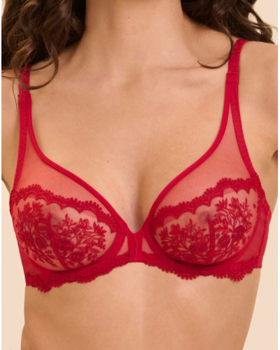 Sujetador plunge con aros Simone Pérèle Intrigue (Rouge Opéra)