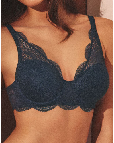 Padded triangle spacer bra Simone Pérèle Karma (Bleu Prestige)