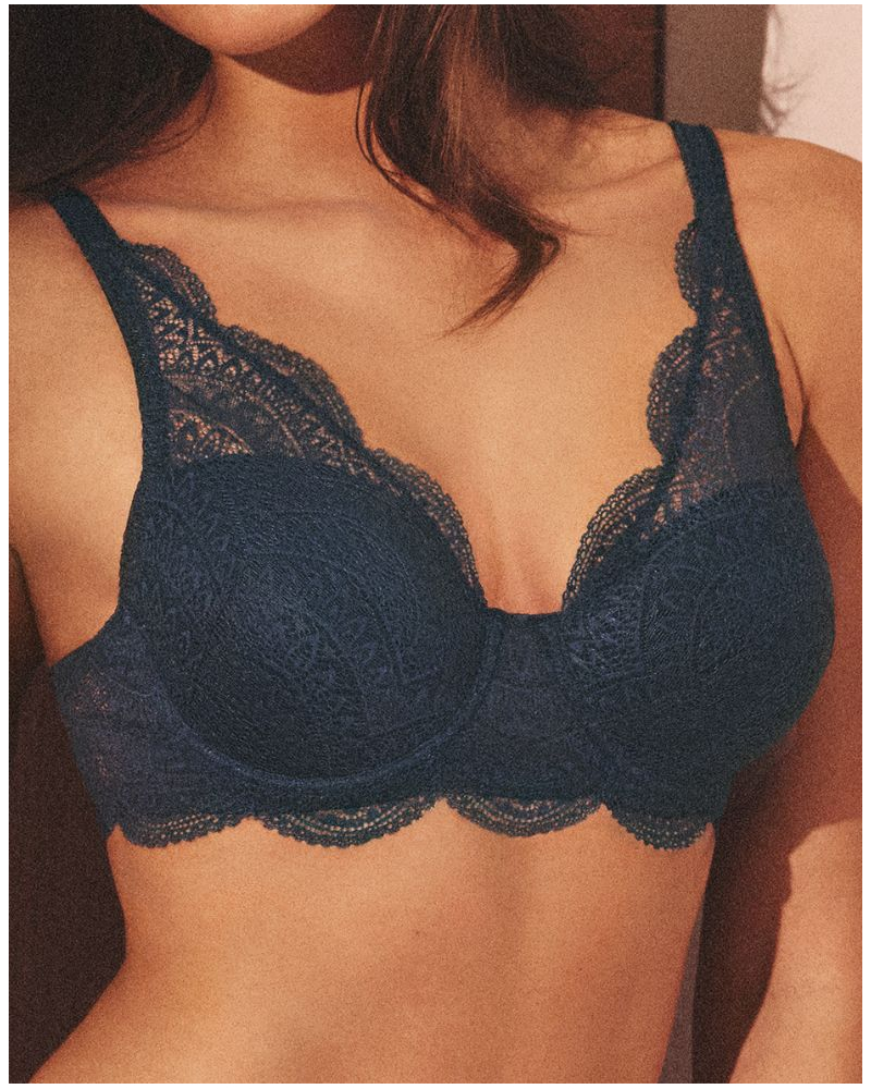 Padded triangle spacer bra Simone Pérèle Karma (Bleu Prestige)