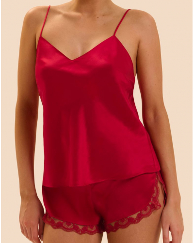 100% Silk top Simone Pérèle Love Me (Rouge Opéra)