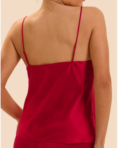 100% Silk top Simone Pérèle Love Me (Rouge Opéra)