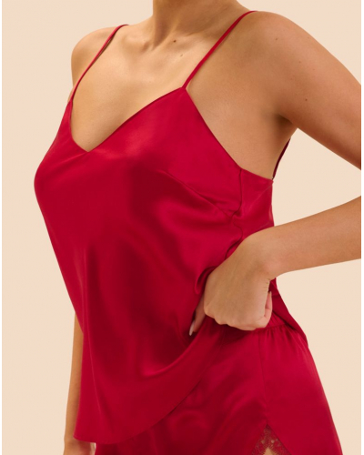 Top 100% Soie Simone Pérèle Love Me (Rouge Opéra)