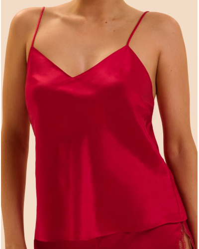 100% Silk top Simone Pérèle Love Me (Rouge Opéra)