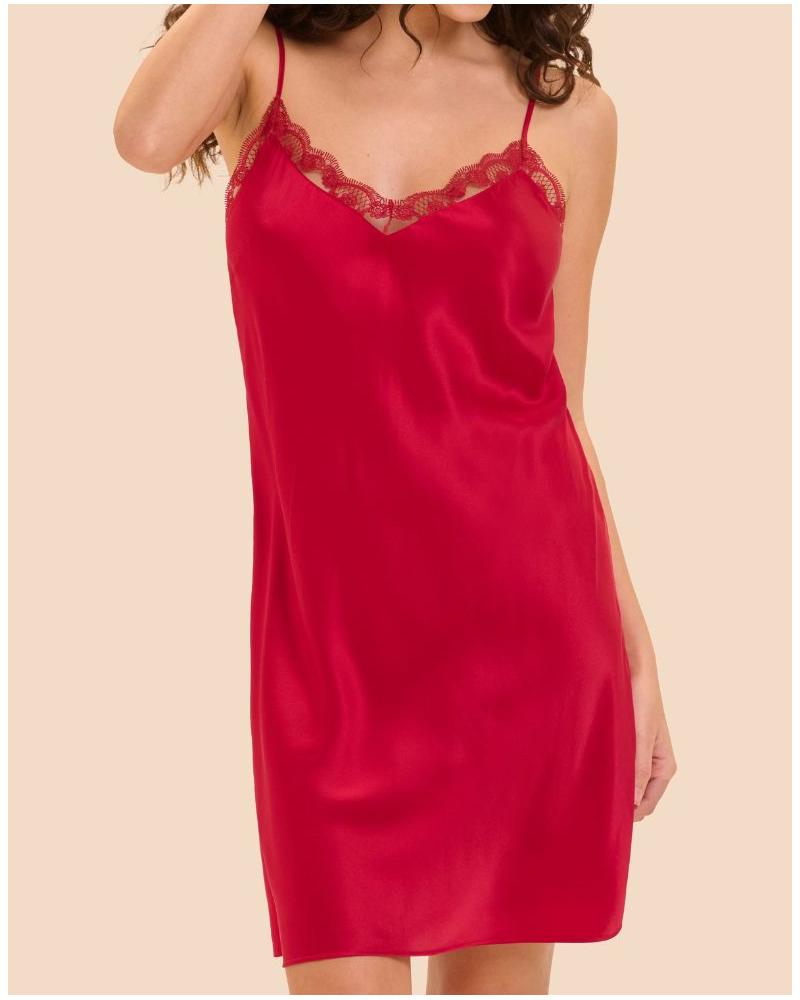 Camisón de seda Simone Pérèle Love Me (Rouge Opéra)