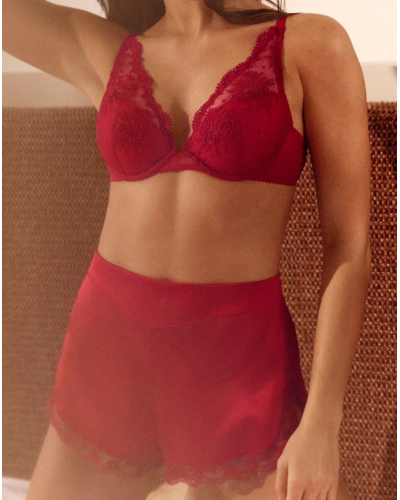 Night silk shorts Simone Pérèle Love Me (Rouge Opéra)