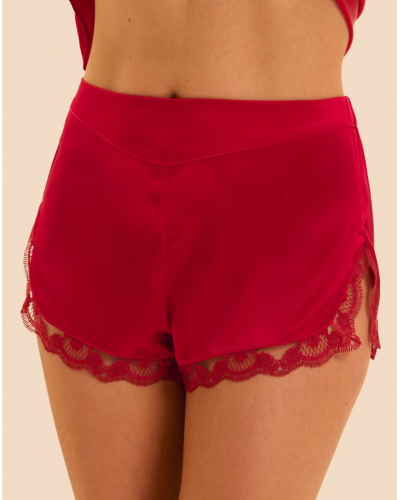 Night silk shorts Simone Pérèle Love Me (Rouge Opéra)