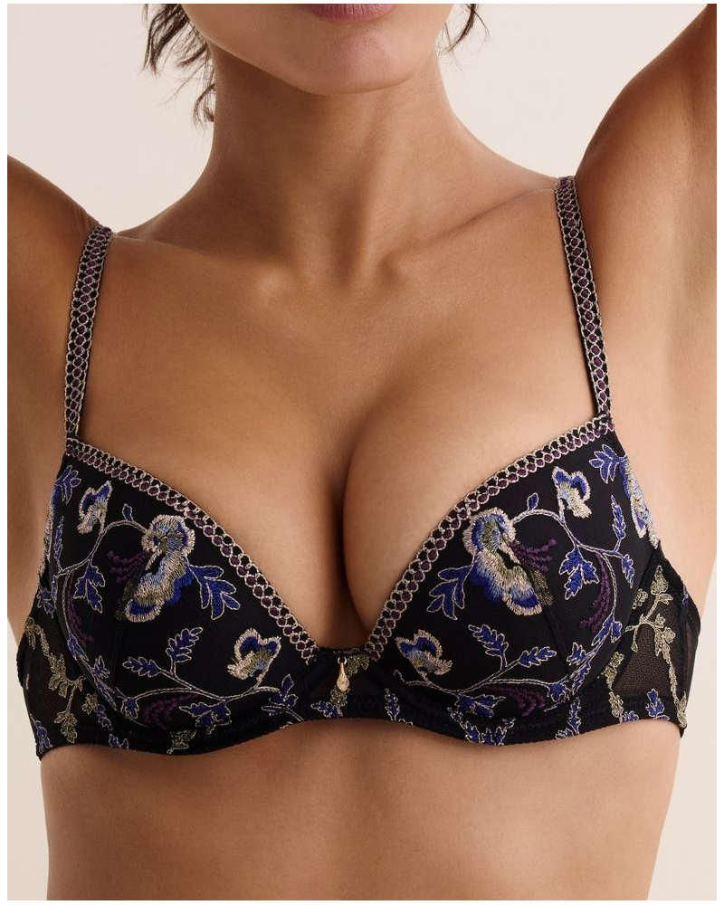 Plunge padded bra Aubade Midnight Opera (Persian Blue)