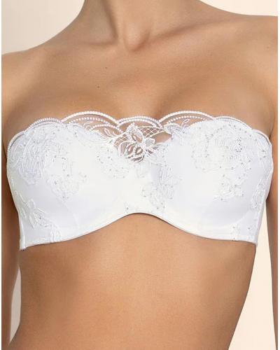 Sujetador bandeau con lentejuelas Lise Charmel Eclat Couture (Blanco)