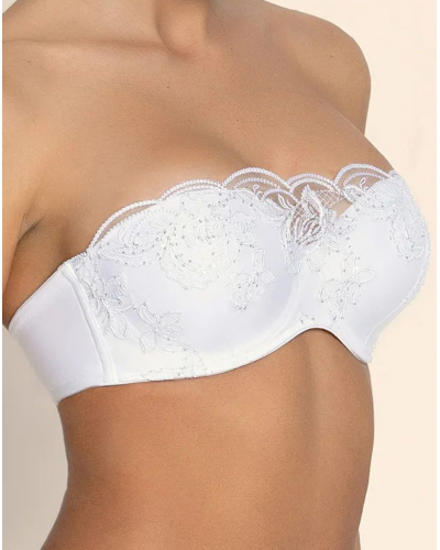 Soutien-gorge bandeau à paillettes Lise Charmel Eclat Couture (Blanc)