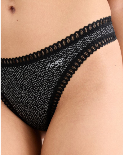 Thong cotton Sloggi Go Crush (Pack of 3) (Blanc/Noir/Violet)