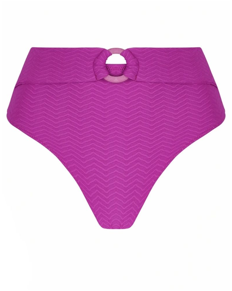 High-waisted sgambato bath briefs Antigel La ZigZag (Mauve)