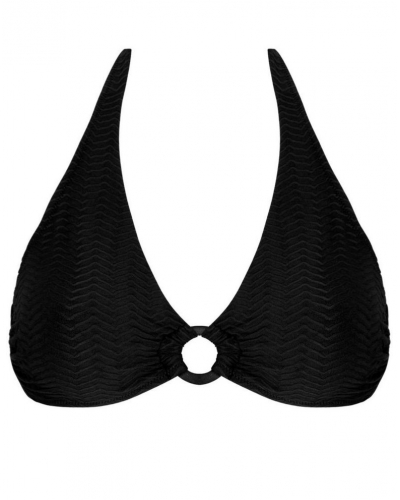 Wireless triangle bath bra Antigel La ZigZag (Black)