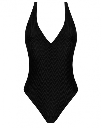 Traje de baño una pieza sin aros Antigel La ZigZag (Negro)