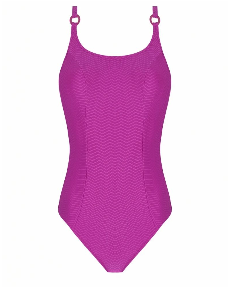 Maillot de bain une pièce armatures Antigel La ZigZag (Mauve)