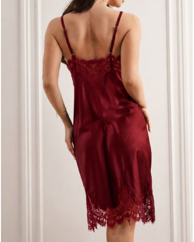 Silk Satin Nightgown Komilfo Garnet (Bordo)