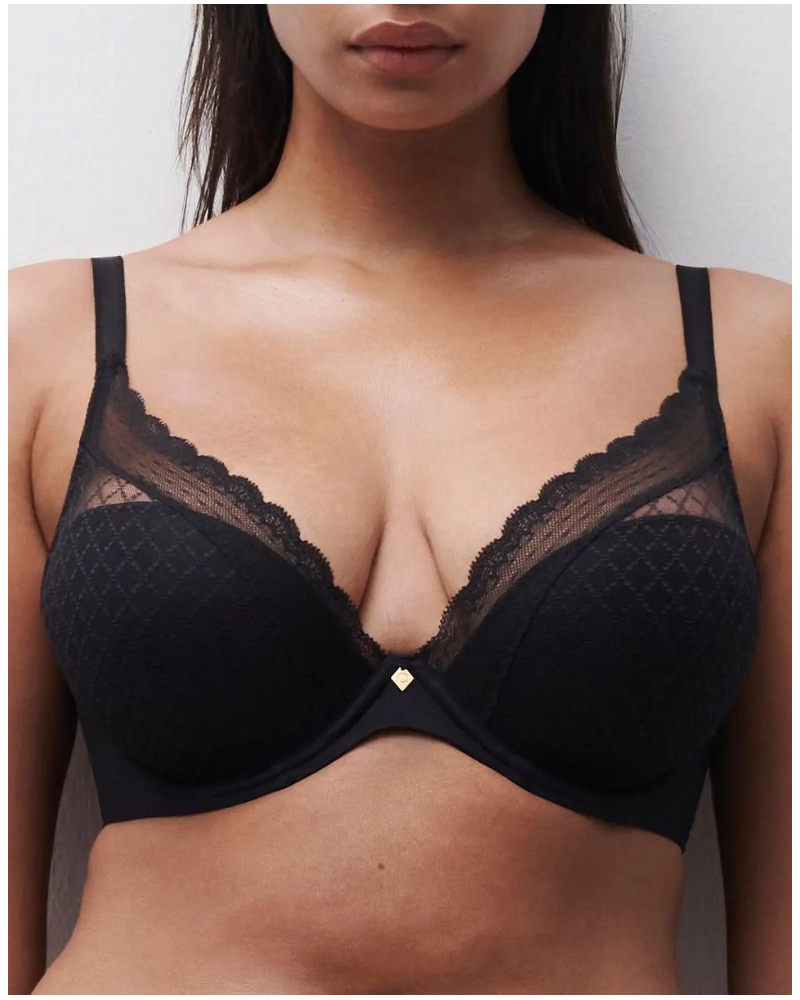 Sujetador preformado plunge Chantelle EasyFeel Norah Chic (Negro)