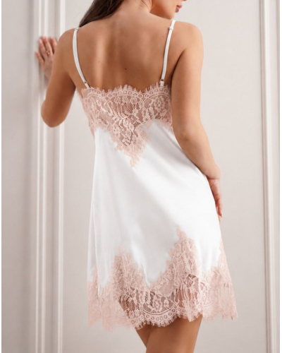 Camisón de seda Komilfo Peony (Champagne)