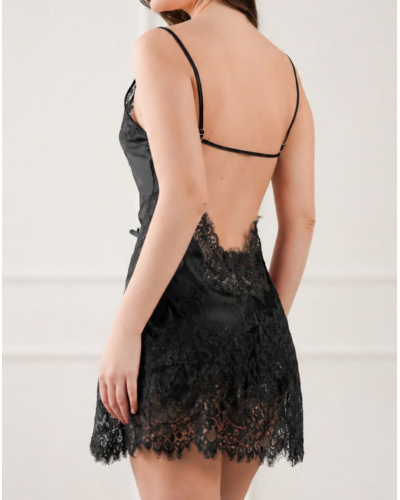 Silk nightgown Komilfo Ruby (Black)