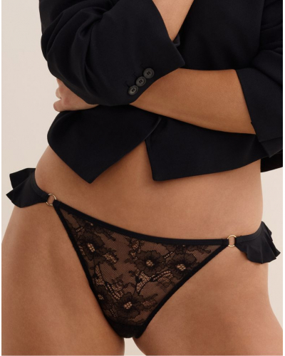 Tanga Mini-Corazón Dare I kiss you mini-coeur Aubade Boîte à Désir (Negro)