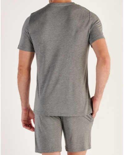 V-neck short pajamas 100% modal HOM Cocooning (Gris)
