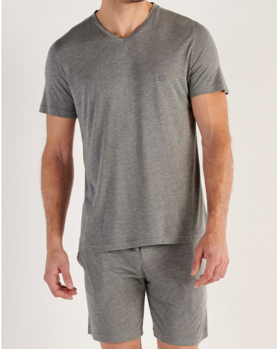 Pijama largo cuello V 100% modal HOM Cocooning (Gris)