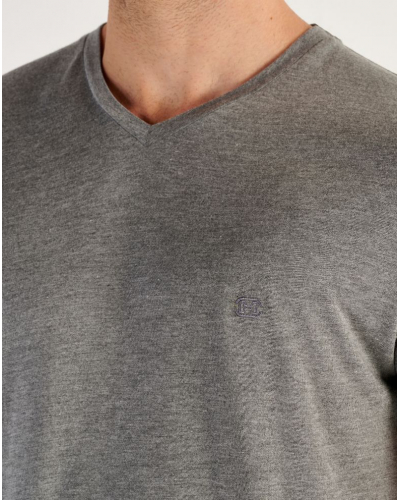 V-neck short pajamas 100% modal HOM Cocooning (Gris)